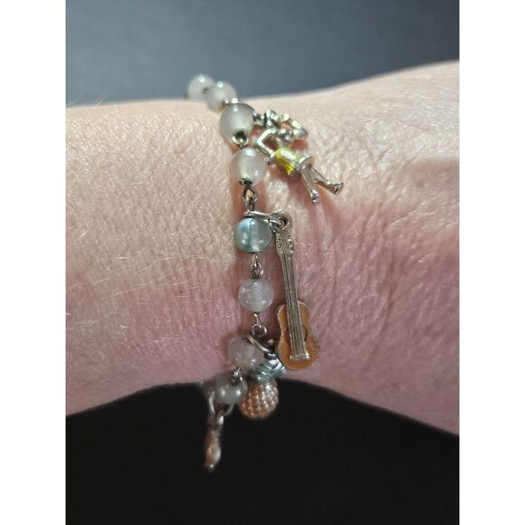 1950's Little Miss Brand Hawaii Charm Bracelet 7" Silver Tone Vintage - Picture 5 of 12